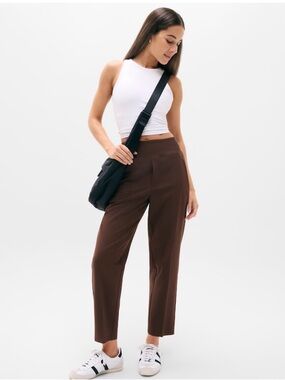 Athleta Endless, Truffle Brown, Pant Prima-stretch, Subtly Tailored.